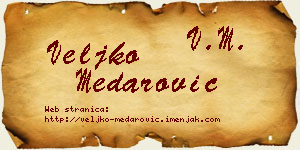 Veljko Medarović vizit kartica
